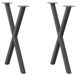 VidaXL Eettafelpoten 2 stuks X-vormig 57x(72-73) cm Staal Antraciet