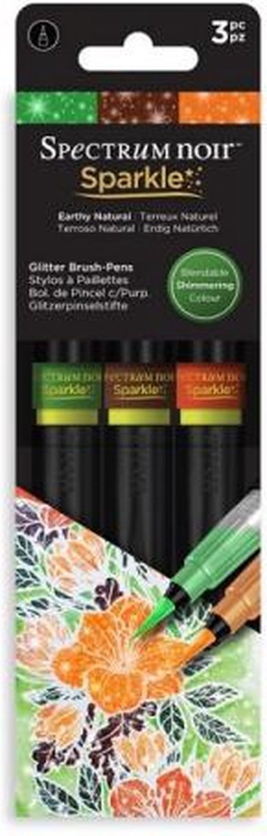Spectrum Noir Sparkle 3 Pen Sets - Earthy Natural