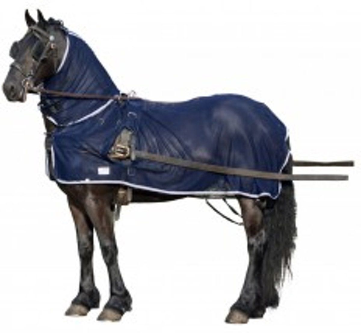 QHP Tuigvliegendeken met hals - Blue - 165
