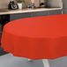 ANRO Afwasbaar tafelzeil, tuintafelkleed, voor binnen en buiten, ovaal, 240 x 140 cm, met zoom, rood