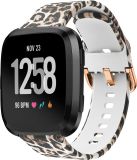 Strap-it Lucky Leopard Fitbit Versa bandje - Maat S