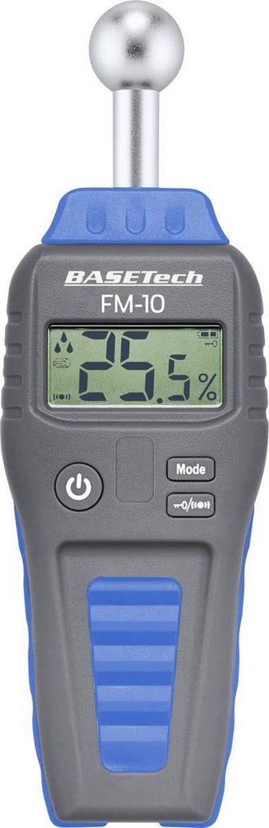 BASETECH FM-10 Materiaalvochtigheidsmeter Meetbereik bouwvochtigheid 0.1 tot 99.9 %Vol. Meetbereik houtvochtigheid (ber