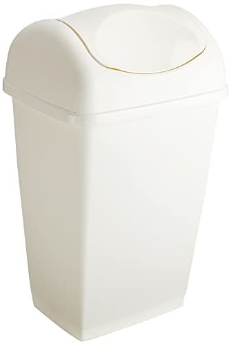 axentia 235685 afvalemmer met kanteldeksel, ca. 50 l, witte kunststof, geurremmend