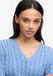 Superdry Pull col en V Lavé Coupe Ajustée Femme Bleu