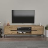 Hanah Home Stijlvolle tv-standaard, eiken & zwart, 120 cm x 43,6 cm x 29,6 cm