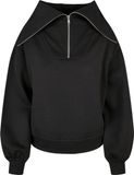 Urban Classics Oversized High Neck Troyer Sweater/trui - S - Zwart