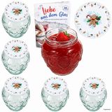 MamboCat 6-delige set jamfles 580ml FRUTTA VASO met fruit-relief + TO82 deksel Candyman