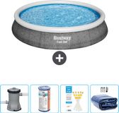 Bestway Fast Set Bestway Rond Opblaasbaar Fast Set Zwembad - Rotanprint - 396 x 84 cm
