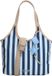 Zebra Trends Mira Shopper - Streeppatroon - Sac bandoulière - Sac à main - Sac cabas - Breloque - Poche arrière zippée - Femmes - Sac fourre-tout - Sac femme - Bleu moyen