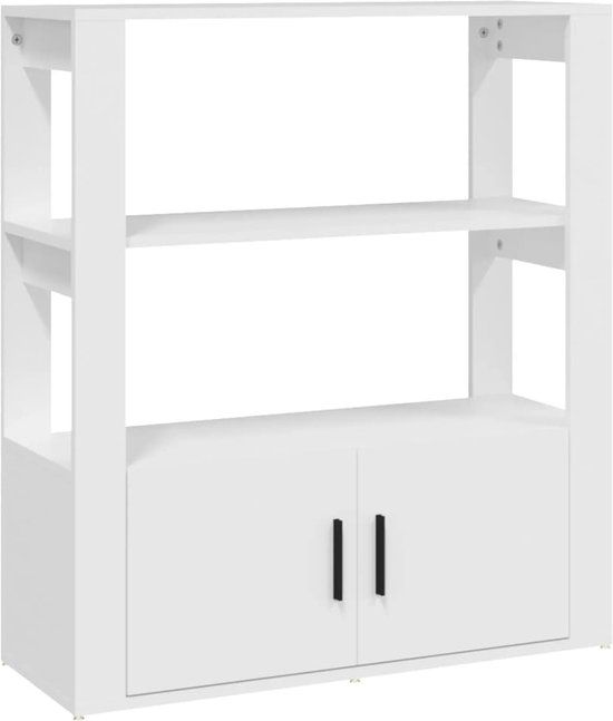 vidaXL Dressoir 80x30x90 cm Bewerkt Hout Wit