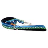 candyPet Hondenriem - 120 cm van katoen met gevoerde softshell handgreep, Blue Kenia