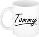 Bellatio Decorations Tommy Naam koffiemok - beker - met sierlijke letters - wit