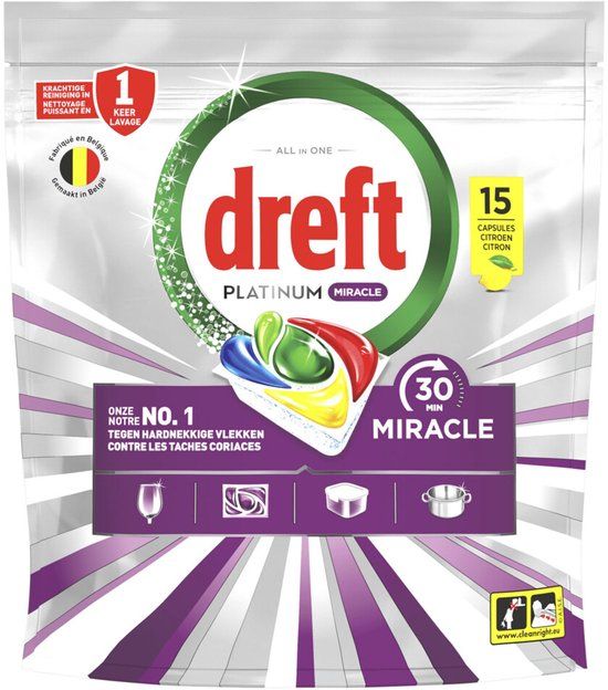 Dreft Vaatwastabletten Platinum All In One Miracle - 90 stuks