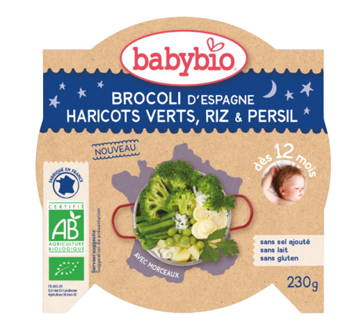 Babybio Broccoli sperziebonen rijst hapje 230g