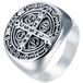 Mendes Jewelry Zegelring Heren Edelstaal Zilverkleurig Holy Medal Cross-21.5mm