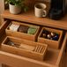 Kinvara Bestekbak/keuken organizer - 1-vaks - Tidy Smart - bamboe hout - 38 x 15 x 7 cm