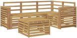 vidaXL - Buiten - bank - set - 5 - st - Wit - Massief - Acacia - Hout