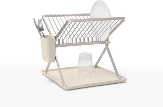 Brabantia SinkSide Afdruiprek - Inklapbaar - Met Bestekhouder - Compact - Soft Beige
