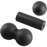 HMS FSBM07 Serie - Massage Set - 8cm Bal - Dubbele Bal - Mini Roller - Zwart
