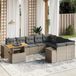 Maison Exclusive - Ensemble de jardin, composé de 10 pièces avec coussins, gris, en polyrotin
