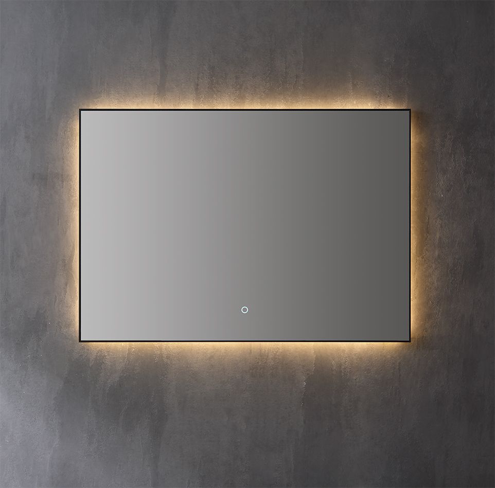 Badkamerplanet Spiegel Infinity - 100 cm - Zwart - LED - Spiegelverwarming