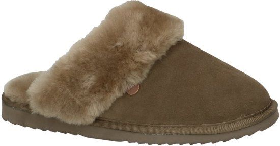 Warmbat - Flurry - Open pantoffel - Dames - Maat 41 - Bruin - Suede Moss