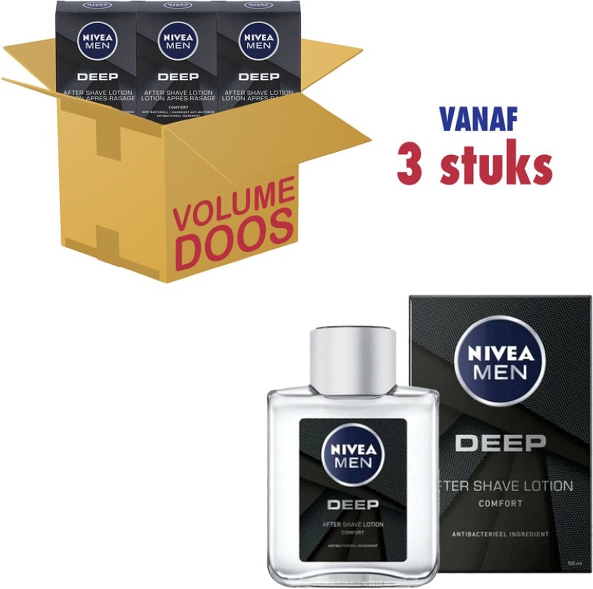Nivea Men Aftershave Lotion Deep Comfort - Voordeelverpakking 3 x 100ml