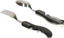 B Camping Germany Bahama Warenvertriebs Gmbh Reisbestek - 4-delige - Camping Bestek - Outdoor RVS Spork - Survival Mes / Vork / Lepel / Flesopener - Zwart