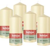 Bolsius - Gladde Stompkaarsen - 6 Stuks - Beige - 13 cm - 43 Branduren