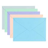 ÖKI Enveloppen, pastelset, voor cadeaubonnen, geldgeschenken, kleine wenskaarten, enz., blauw, groen, perzik, grijs, paars, enveloppe/enveloppen, formaat C7 81 x 114 mm, 10 stuks