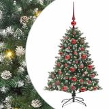 vidaXL Kunstkerstboom Groen 120 cm PVC en Plastic en Staal