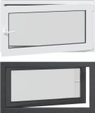 vidaXL Kelderraam RISOR 110 x 70 cm Wit Dubbel glas PVC Links binnendraaiend