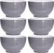 Excellent Houseware Soepkommen/serveer schaaltjes - 6x - Venice- keramiek - D14 x H8 cm - steengrijs