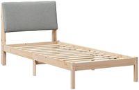 vidaXL Bedframe Bruin en lichtgrijs 100 x 200 cm Massief grenenhout