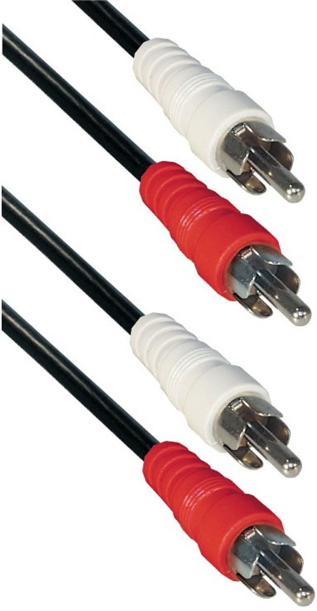 transmedia Tulp stereo audio kabel - zwart - 1,5 meter