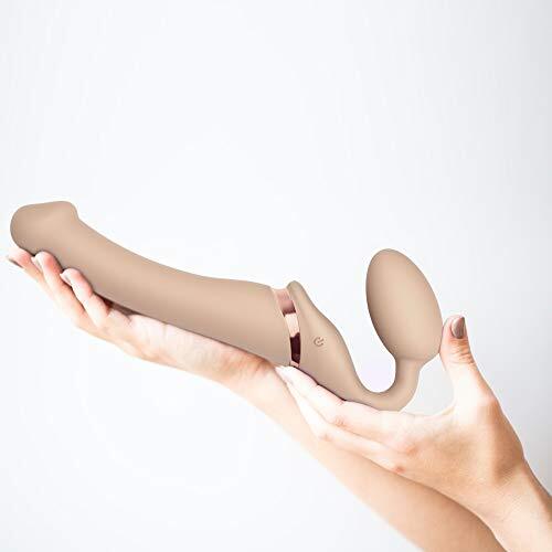 Strap-On-Me Strap On Me - Strapless Vibrerende Voorbind Dildo - Maat M - Beige