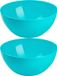 Plasticforte Serveerschaal/saladeschaal - 2x stuks - D23 x H10 cm - kunststof - blauw