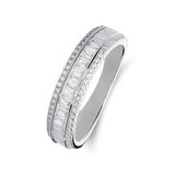 Lucardi Dames Zilveren ring baguette zirkonia - Ring - 925 Zilver - Zilverkleurig - 17.50 / 55 mm