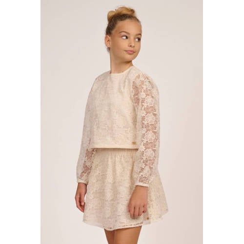NIK&NIK longsleeve wit Meisjes Katoen Ronde hals Effen - maat 140