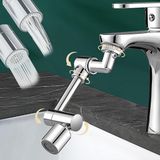 Merkloos Draaibare kraanopzetstuk, verlenging, perlator, 1440 graden, multifunctionele verlengkraan, beluchter van messing, waterbesparing met 2 sproeimodi, draaibare straalregelaar, voor badkamer/keuken, universeel