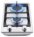 Gazfornuis - 2 branders, inbouwmodel - RVS, glad oppervlak - Gaz - 4200W, 220–240V - 50x29 cm, Argent