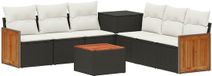 vidaXL Canapé 2 places Noir et crème Polyrattan et Acier