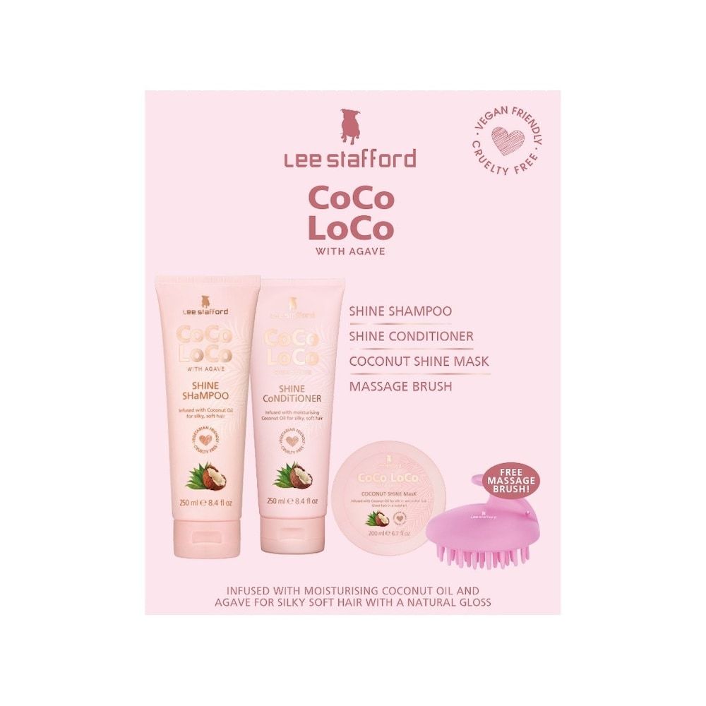 Lee Stafford CoCo LoCo & Agave Gift Set with Free Brush Shampoo