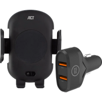 ACT Telefoonhouder Auto - Luchtrooster/Dashboard - Draadloos Opladen + Oplader 18W