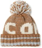 Minoti gebreide muts kinderen unisex - beige met pompon
