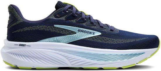 Brooks Ghost 17 Hardloopschoenen Heren - Maat 42 - Donkerblauw/Lichtblauw/Lichtgroen