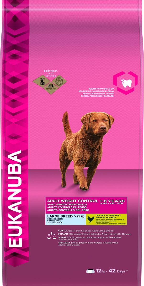 EUKANUBA Dog Adult - Large Breed - Gewichtscontrole - Hondenvoer - 12 kg