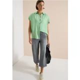 cecil Basic blouse met overhemdkraag in effen kleur