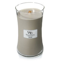 WoodWick Fireside Geurkaars - Grijs - Amber, Muskus, Vetiver - 1 stuk