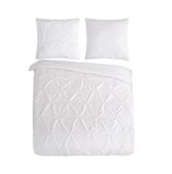 Muller Textiles Pure dekbedovertrek luxe stiksel plooien - Lits jumeaux 240x200/220 cm - Wit - Microvezel